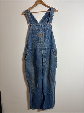 Vtg Big Ben Wrangler Overalls Denim Workwear Distressed 38